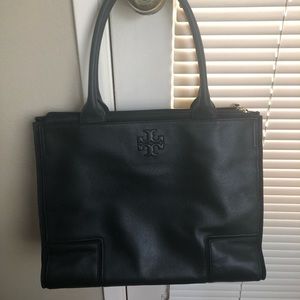 Tory Burch Ella Leather Canvas Tote